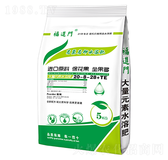 高氮高鉀型大量元素水溶料20-8-28+TE-福進門-強生農(nóng)業(yè)