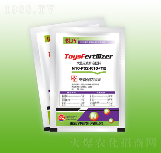 大量元素水溶肥料10-52-10+TE-悅巧-萬事達(dá)