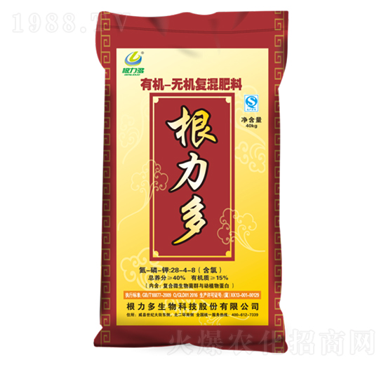 有機(jī)-無(wú)機(jī)復(fù)混肥料28-4-8-根力多