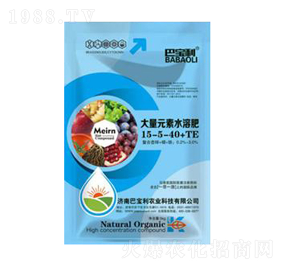 大量元素水溶肥15-5-40+TE-巴寶利農(nóng)