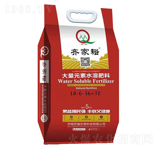 大量元素水溶肥料18-6-36+TE-齊家裕-民強生物