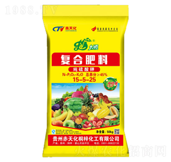 純硫酸鉀復(fù)合肥料15-5-25-赤天化