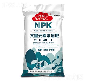 大量元素水溶肥12-6-40+TE 特福芬 宇達(dá)化工